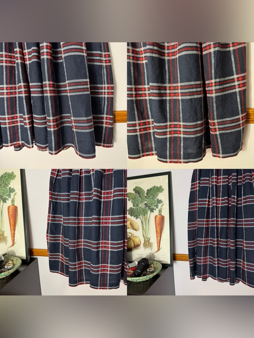 Dainty Jewells Highland Plaid dress with scalloped lace trim and belt size L - Picture 5 of 16